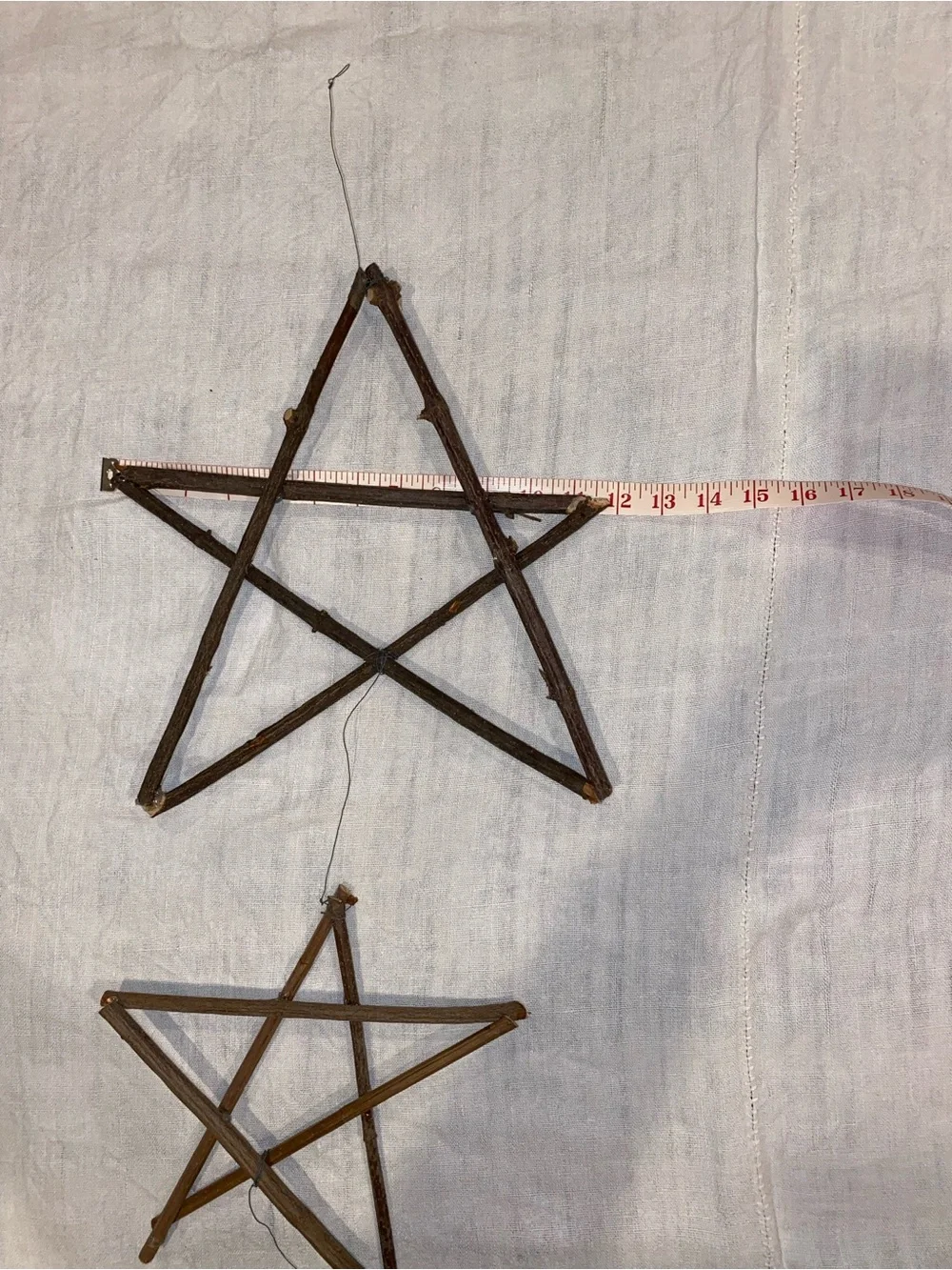 Rustic Brown Twig Star Wall Hanging - Home Wall Decor set of 3 stars